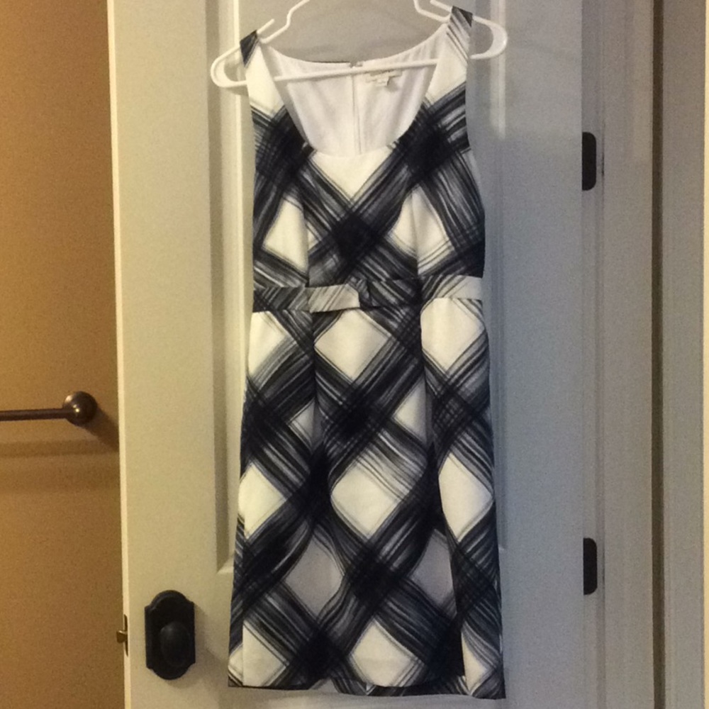 Patterned Black and White Dress by Banana Republic
